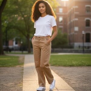 MADHAPPY Ankle Straight Chino pant in Carmel size XS